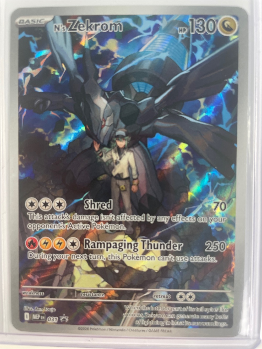 Pokemon N’s Zekrom Full Art Holo - Black & Blue